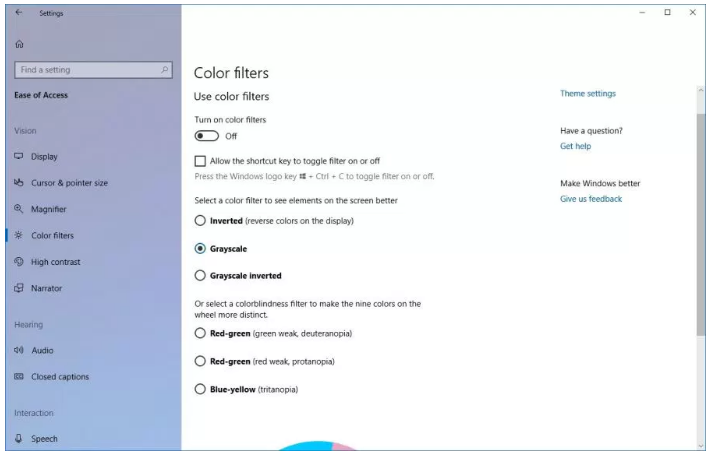 Color Filter Settings